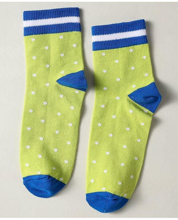 Pine Kids Knit Ankle Length Silvadur Antimicrobial Socks with Polka Dots Design Pack of 3 - Pink Light Green & Blue