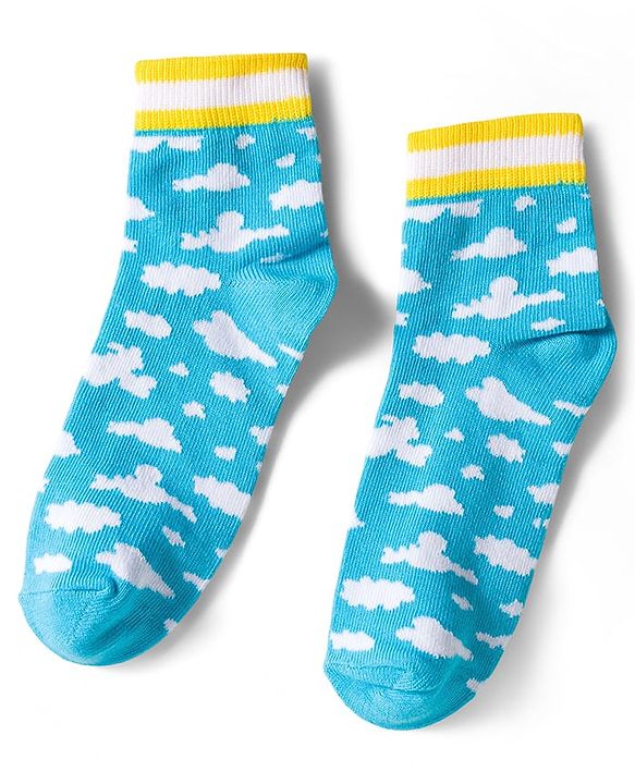 Pine Kids Knit Ankle Length Socks with Floral & Heart Design Pack of 3 (Color May Vary)