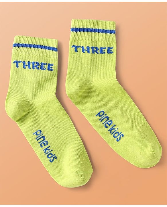 Pine Kids Cotton Knit Ankle Length Socks With Numbers Design Pack of 5 ( Colour May Vary )