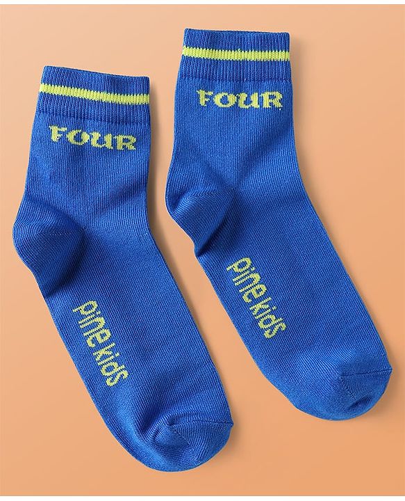 Pine Kids Cotton Knit Ankle Length Socks With Numbers Design Pack of 5 ( Colour May Vary )