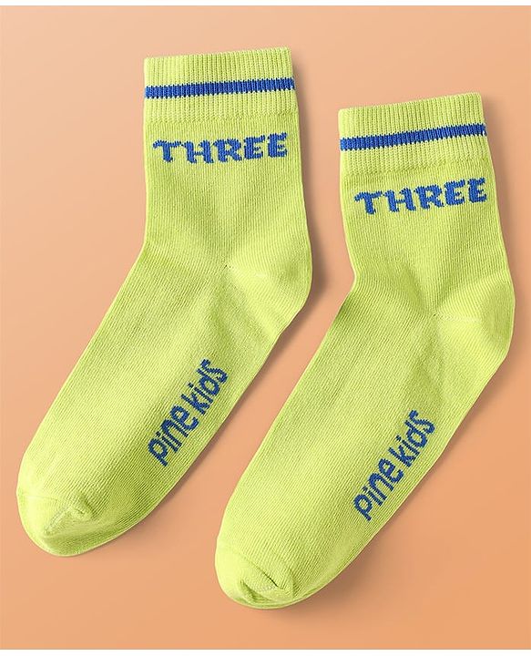 Pine Kids Cotton Knit Ankle Length Socks With Numbers Design Pack of 5 ( Colour May Vary )