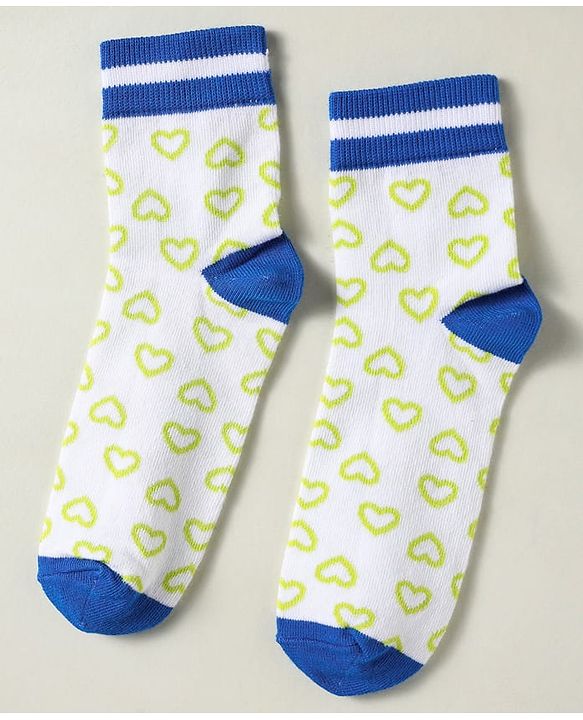 Pine Kids Knit Ankle Length Silvadur Antimicrobial Socks with Heart & Text Design Pack of 3 - Plum & White