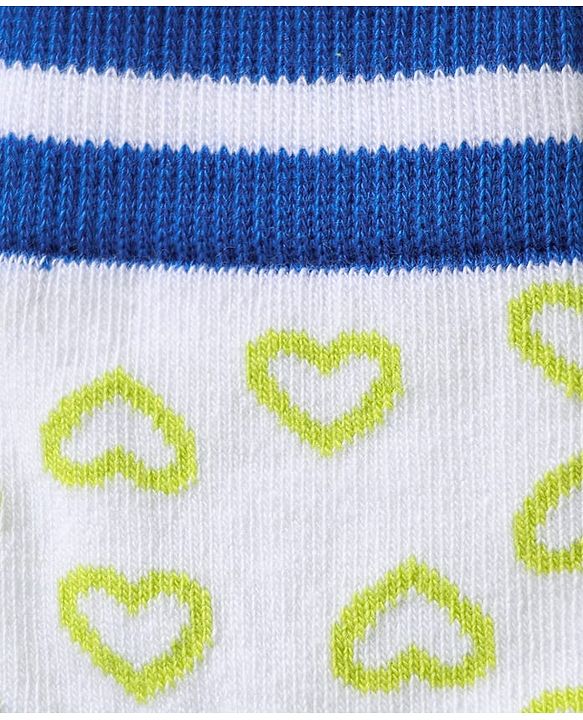 Pine Kids Knit Ankle Length Silvadur Antimicrobial Socks with Heart & Text Design Pack of 3 - Plum & White