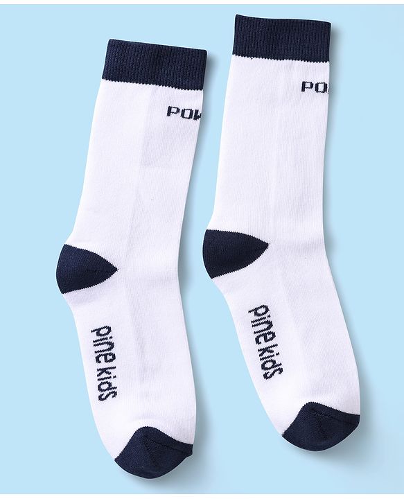 Pine Kids Knit Ankle Length Silvadur Antimicrobial Socks with Text Design Pack of 3 - Yellow Red & White