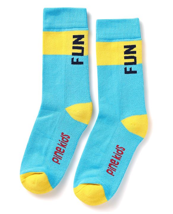 Pine Kids Knit Ankle Length Silvadur Antimicrobial Socks with Text Design Pack of 3 - Red Light Blue & Yellow