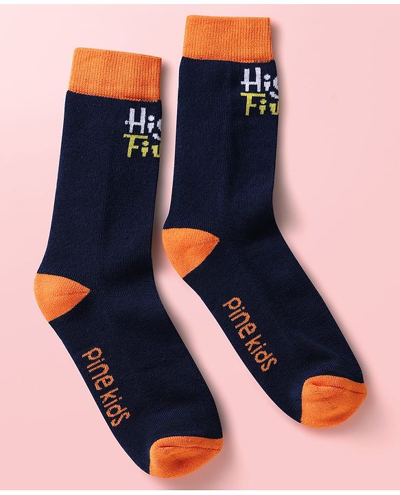 Pine Kids Knit Ankle Length Silvadur Antimicrobial Socks with Text Design Pack of 3 - Black Light Blue & White