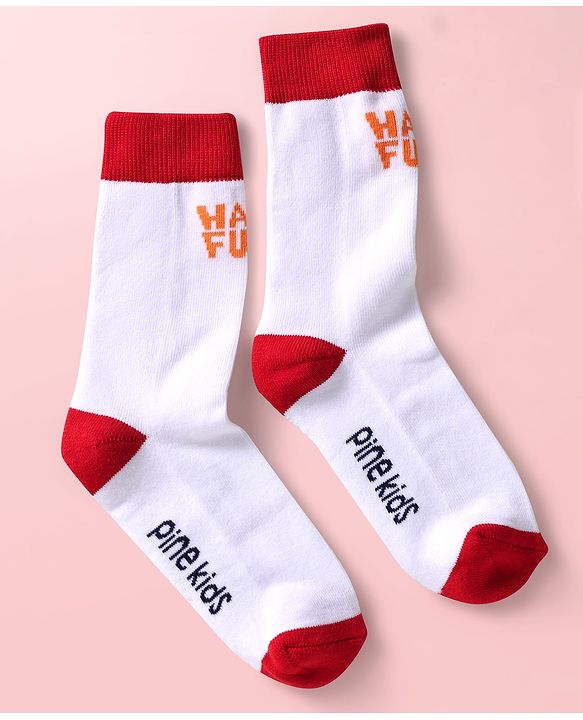 Pine Kids Knit Ankle Length Silvadur Antimicrobial Socks with Text Design Pack of 3 - Black Light Blue & White