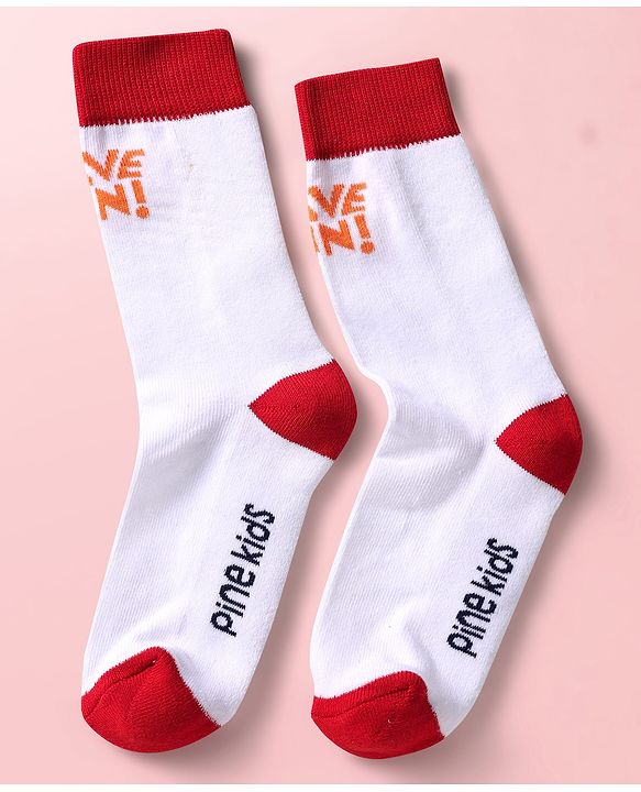 Pine Kids Knit Ankle Length Silvadur Antimicrobial Socks with Text Design Pack of 3 - Black Light Blue & White