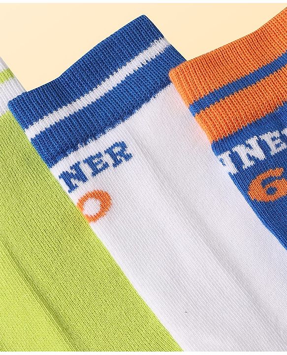 Pine Kids Cotton Knit Ankle Length Designed Socks Pack of 3 (Color May Vary)