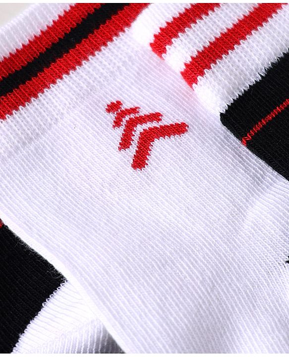 Pine Kids Knit Ankle Length Silvadur Antimicrobial Socks with Text Design Pack of 3 - Black & White