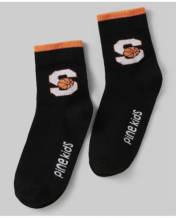 Pine Kids Knit Ankle Length Silvadur Antimicrobial Socks with Basketball Design Pack of 5 - Multicolor
