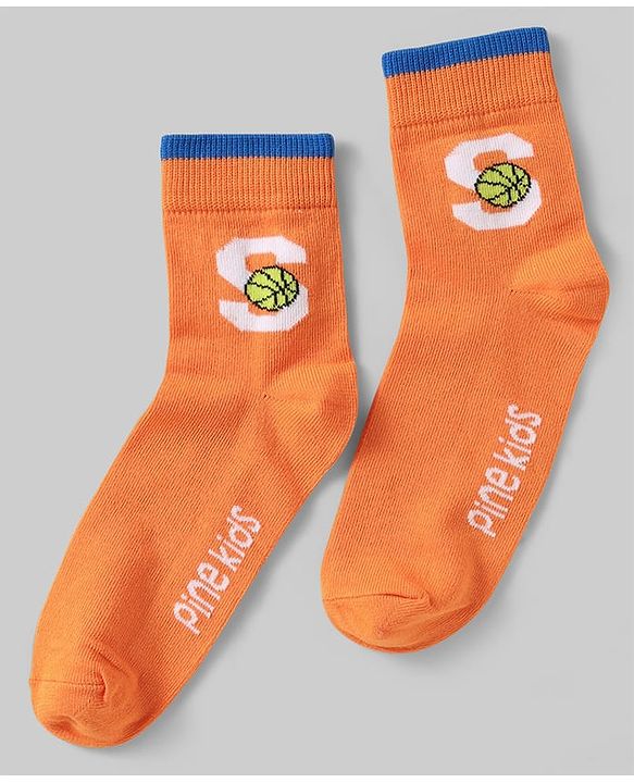Pine Kids Knit Ankle Length Silvadur Antimicrobial Socks with Basketball Design Pack of 5 - Multicolor