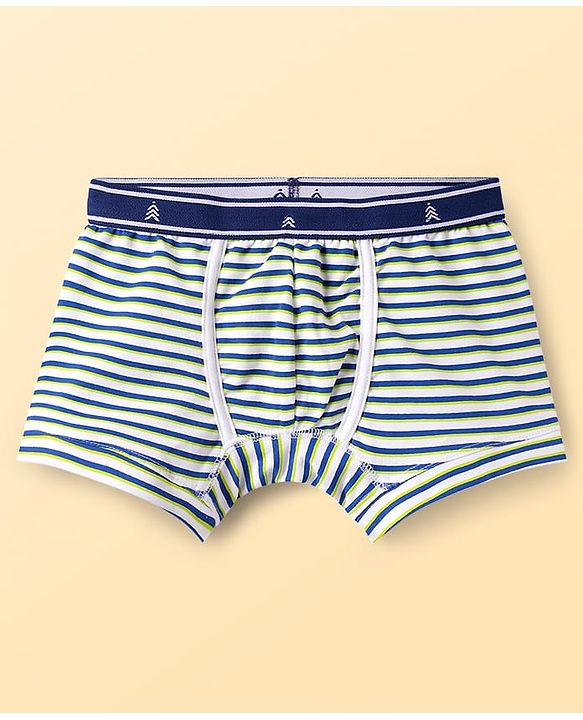 Pine Kids Cotton Elastane Knit Striped & Printed Assorted Trunks Pack of 3 (Color May Vary)