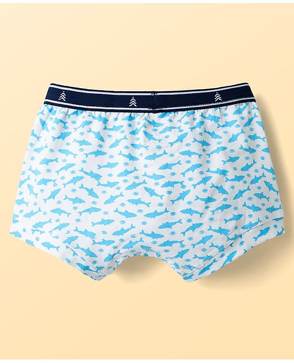 Pine Kids Cotton Elastane Knit Trunks With Fish Print Pack Of 3 (Colour May Vary)