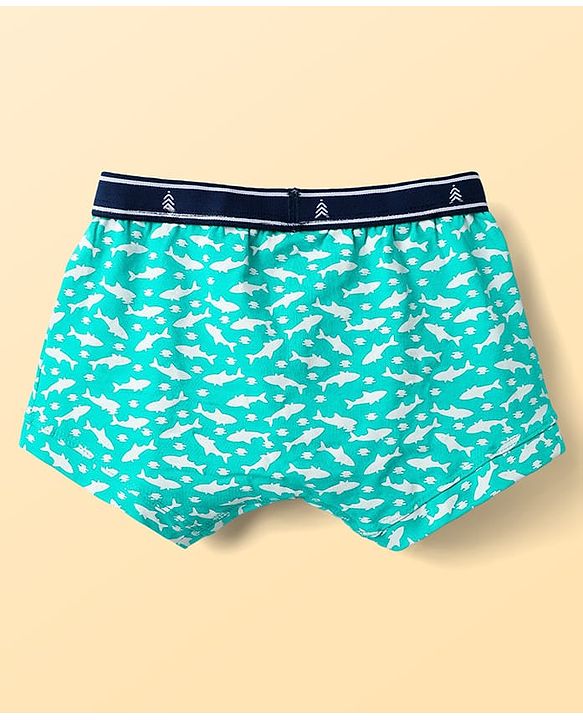 Pine Kids Cotton Elastane Knit Trunks With Fish Print Pack Of 3 (Colour May Vary)