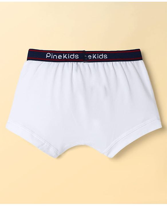 Pine Kids Cotton Elastane Knit Solid Colour Trunks Pack Of 3 (Colours May Vary)