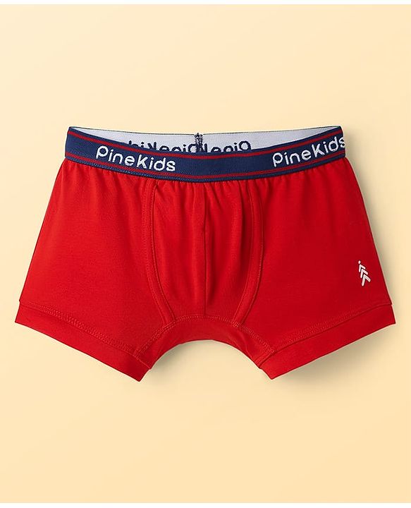 Pine Kids Cotton Elastane Knit Solid Colour Trunks Pack Of 3 (Colours May Vary)