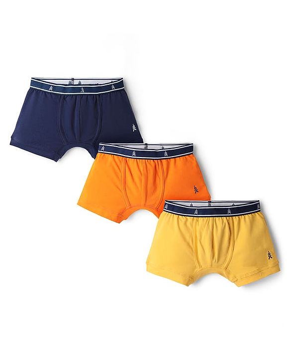 Pine Kids Cotton Elastane Knit Trunks Pack Of 3  (Colours May Vary)