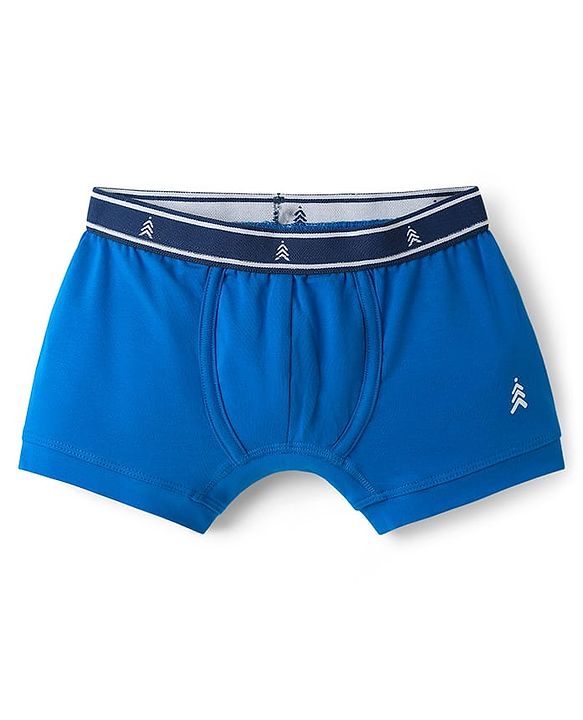 Pine Kids Cotton Elastane Knit Solid Colour Trunks Pack Of 3 - Light Blue Navy Blue & Red
