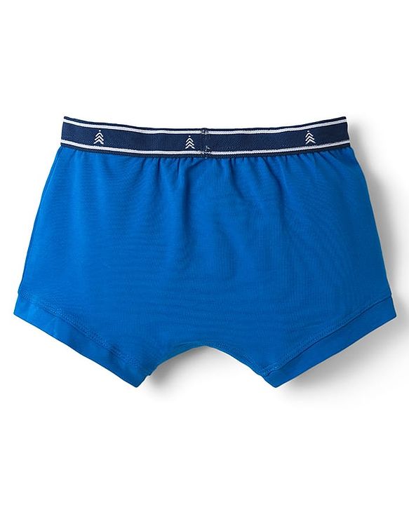 Pine Kids Cotton Elastane Knit Solid Colour Trunks Pack Of 3 - Light Blue Navy Blue & Red