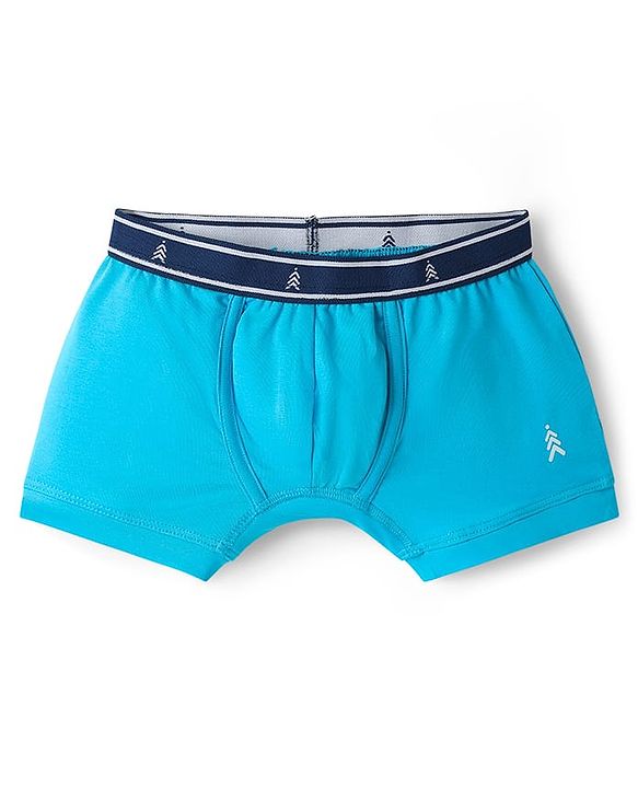 Pine Kids Cotton Elastane Knit Solid Colour Trunks Pack Of 3 - Light Blue Navy Blue & Red