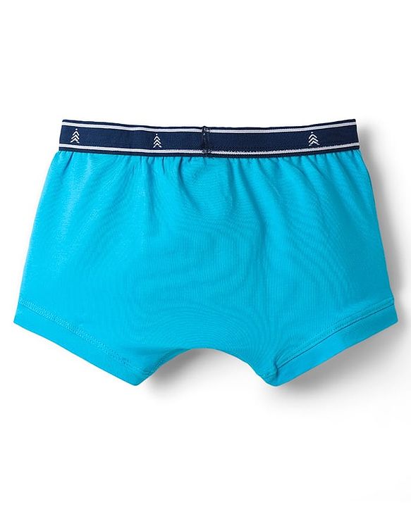 Pine Kids Cotton Elastane Knit Solid Colour Trunks Pack Of 3 - Light Blue Navy Blue & Red