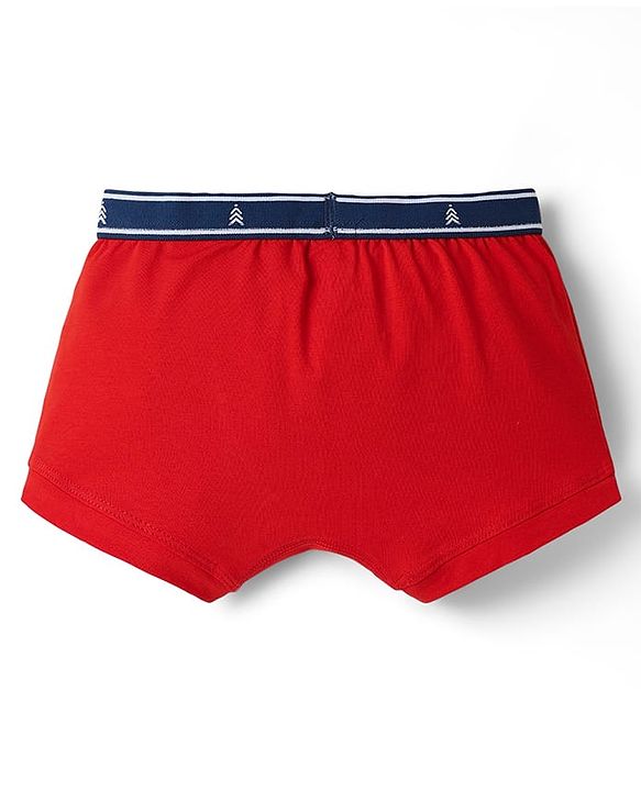 Pine Kids Cotton Elastane Knit Solid Colour Trunks Pack Of 3 - Light Blue Navy Blue & Red