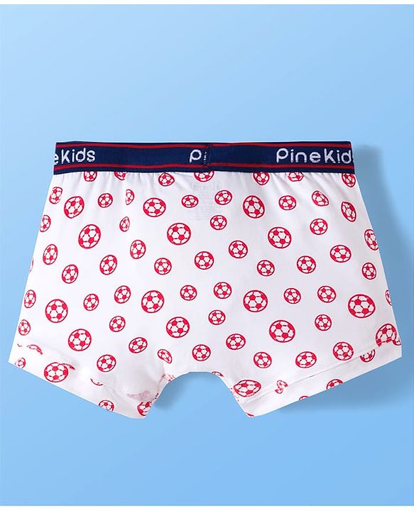Pine Kids Cotton Elastane Trunks with Football Print Pack of 3 (Color May Vary)