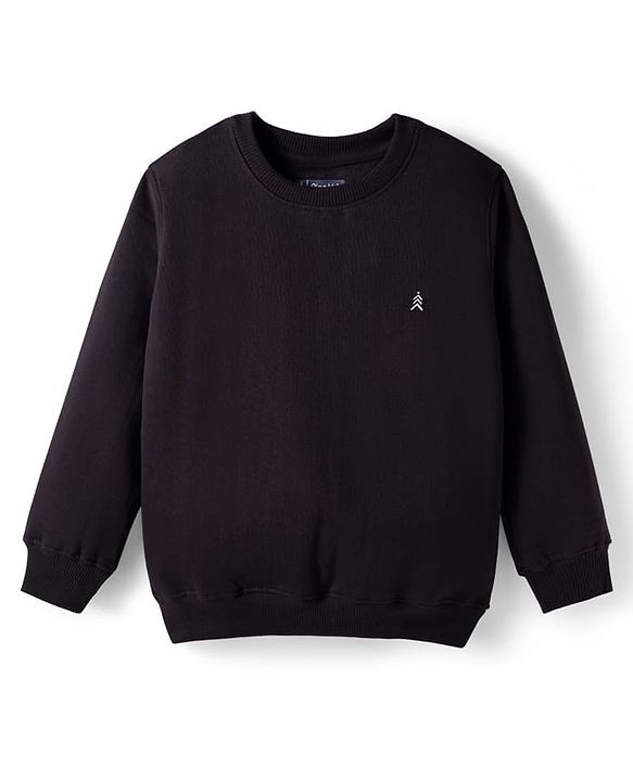 Pine Kids Knit Full Sleeves Solid Sweatshirt - Lime Green