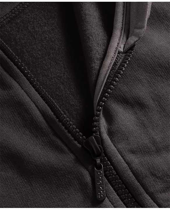Pine Kids Knit Full Sleeves Solid Color Hooded SweatJacket with Kangaroo Pocket - Black