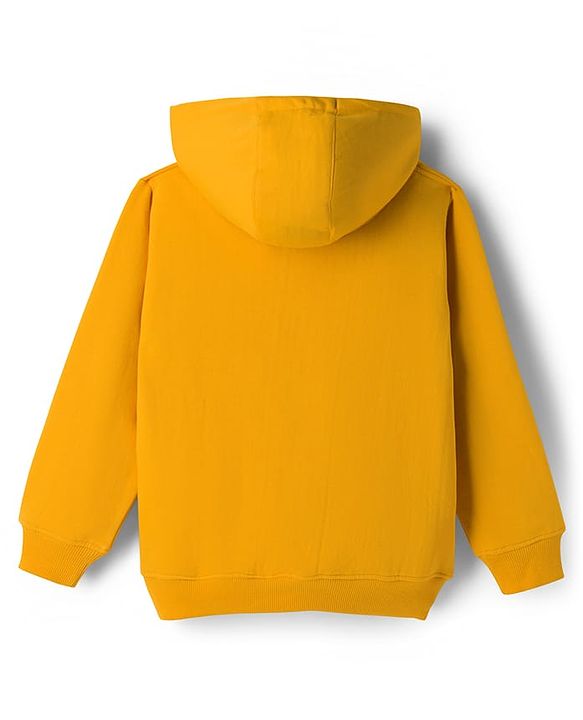 Pine Kids Knit Full Sleeves Solid Color Hooded SweatJacket with Kangaroo Pocket - Black