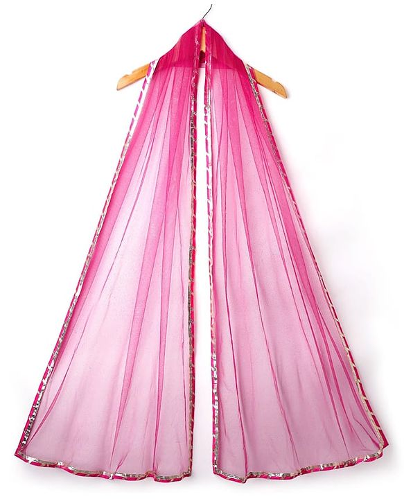 Pine Kids Woven Three Fourth Sleeves Floral Printed Kurta Churidar Set With Dupatta - Pink
