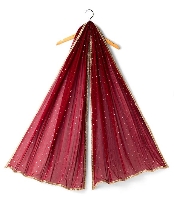 Pine Kids Three Fourth Bell Sleeves Indo western Sets with Jacket Embroidery & Sequin Detailing - Maroon