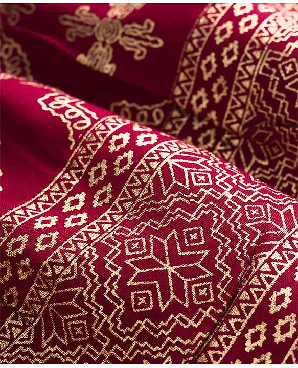 Pine Kids Three Fourth Bell Sleeves Indo western Sets with Jacket Embroidery & Sequin Detailing - Maroon
