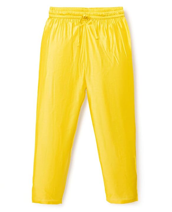 Pine Kids Woven Mandarin Collar Full Sleeves Kurta Pyjama Set With Floral Print Jacket - Yellow