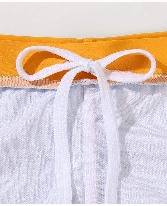Babyhug Swimming Trunk With Giraffe Print & Cap - Light Blue