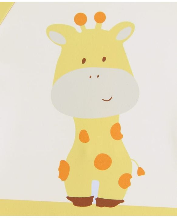 Babyhug Half Raglan Sleeves Legged Swimsuit With Giraffe Print & Cap - Yellow