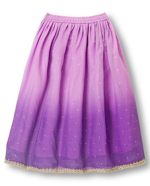 Pine Kids Woven Sleeveless Embroidered Choli Lehenga Set with Dupatta - Pink & Purple