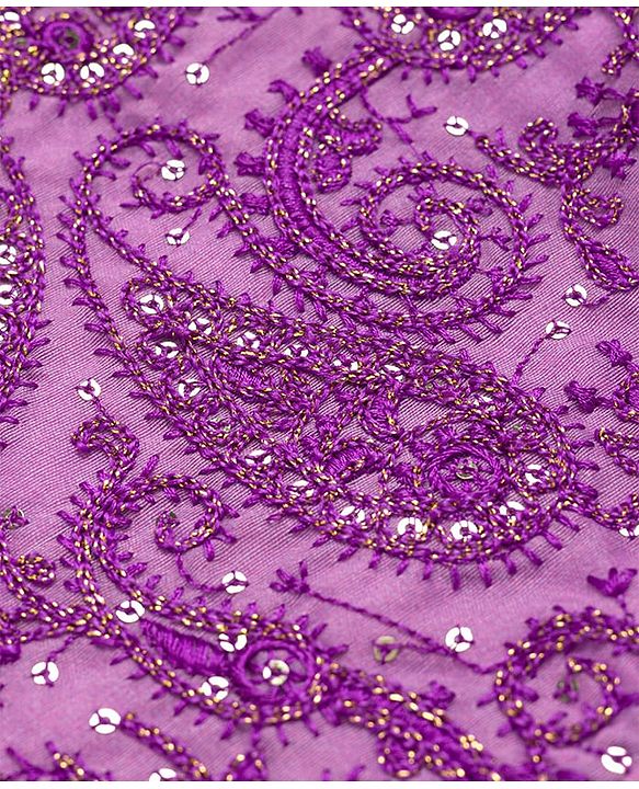 Pine Kids Woven Sleeveless Embroidered Choli Lehenga Set with Dupatta - Pink & Purple
