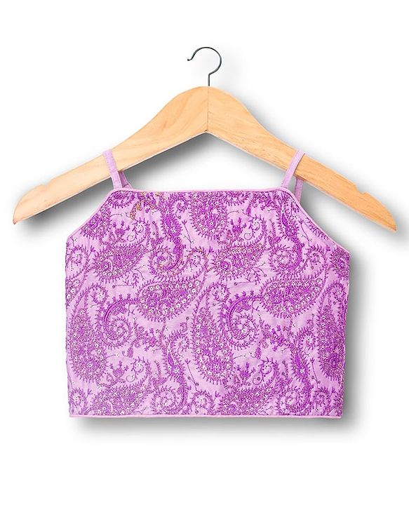 Pine Kids Woven Sleeveless Embroidered Choli Lehenga Set with Dupatta - Pink & Purple