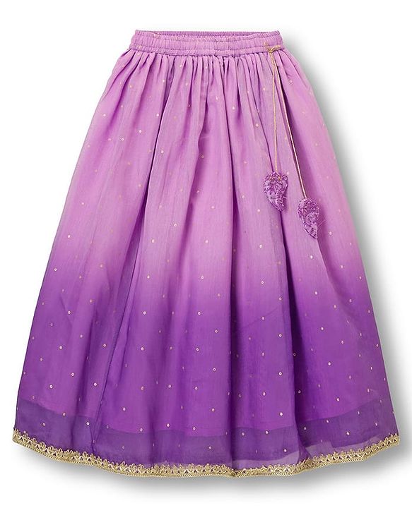 Pine Kids Woven Sleeveless Embroidered Choli Lehenga Set with Dupatta - Pink & Purple