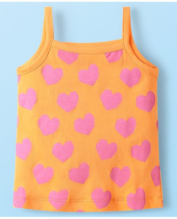 Babyhug 100% Cotton Antibacterial Slips With Floral & Hearts Print Pack Of 3 - Dark Pink Yellow & Light Pink