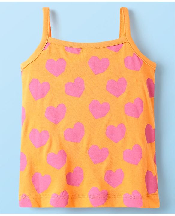 Babyhug 100% Cotton Antibacterial Slips With Floral & Hearts Print Pack Of 3 - Dark Pink Yellow & Light Pink