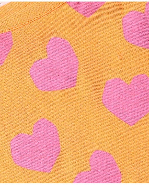 Babyhug 100% Cotton Antibacterial Slips With Floral & Hearts Print Pack Of 3 - Dark Pink Yellow & Light Pink