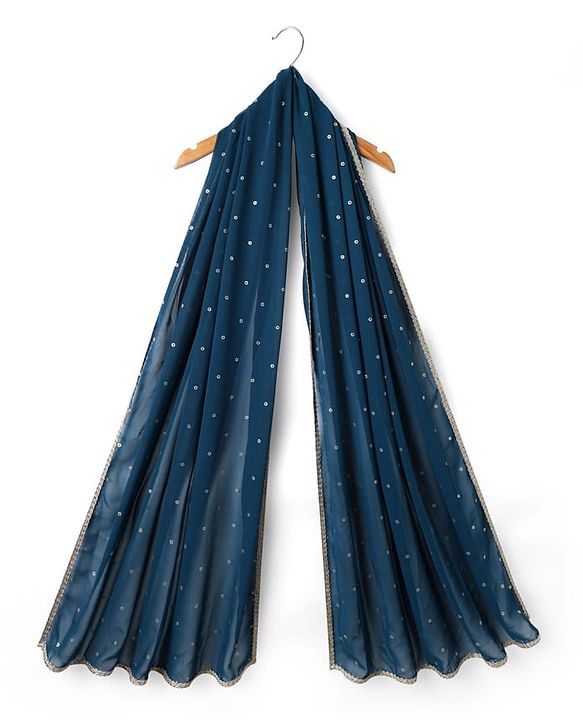 Pine Kids Woven Sleeveless   Choli Lehenga Set with Dupatta & Floral Embroidery  -Navy Blue