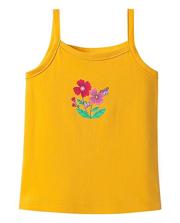 Babyhug 100% Cotton Single Jersey Knit Antibacterial Sleeveless Slips With Floral Print Pack Of 3 - Yellow Pink & White