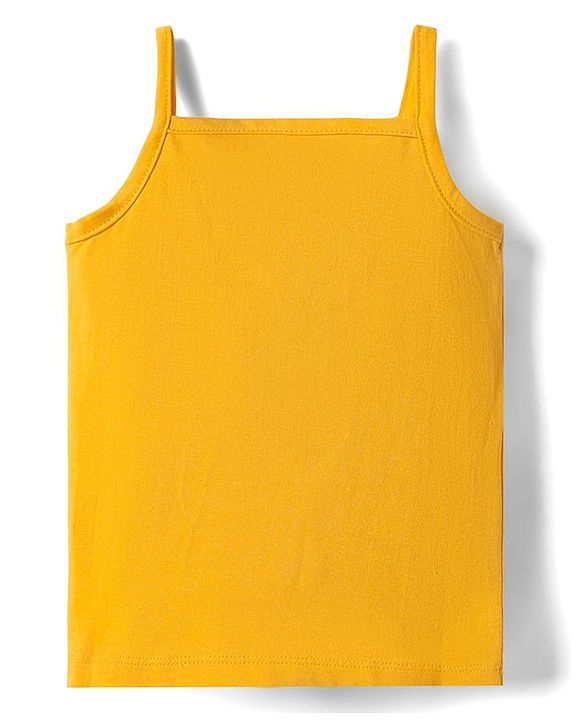 Babyhug 100% Cotton Single Jersey Knit Antibacterial Sleeveless Slips With Floral Print Pack Of 3 - Yellow Pink & White