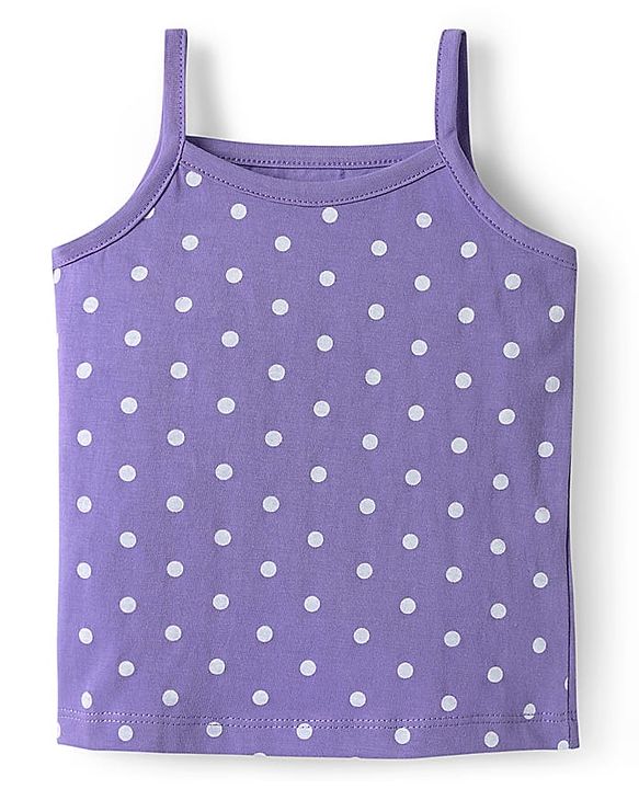 Babyhug 100% Cotton Knit Sleeveless Antibacterial Slips with Floral & Polka Dots Print Pack of 3 - Pink White & Lilac