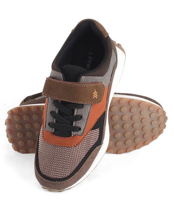 Pine Kids Velcro Closure Sneaker - Brown