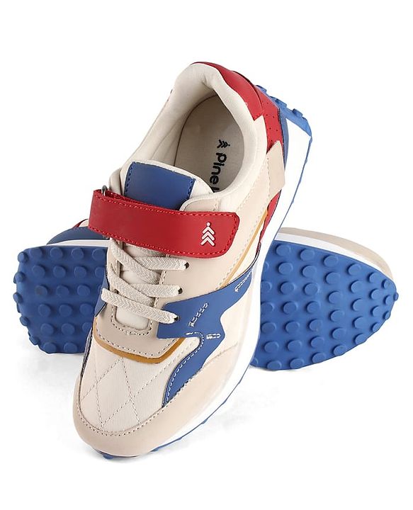 Pine Kids Velcro Closure Sneaker - Blue & Red